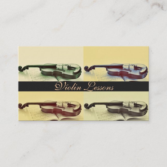 Violin Lessons, Instructor, Music Business Card (Front)