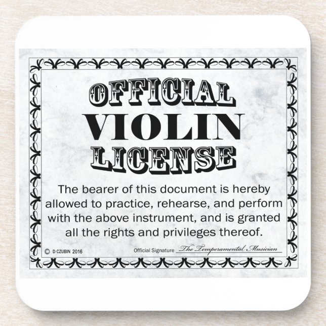 Violin License Coaster (Front)