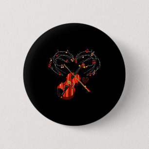 Violin Love Heart Violinist Valentines Day Gift Vi 6 Cm Round Badge