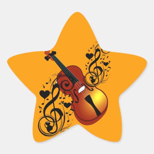 Image of Violin,Lover at Heart_ Star Sticker