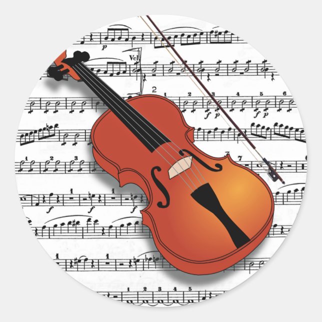 Violin Lover_ Classic Round Sticker (Front)