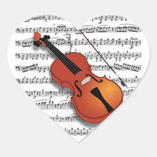 Violin Lover_ Heart Sticker