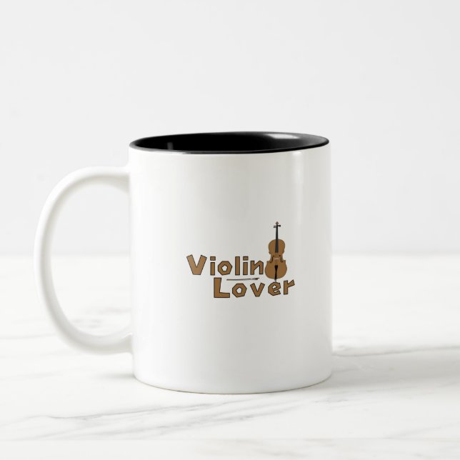 Violin Lover Two-Tone Coffee Mug (Left)