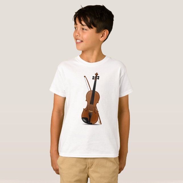 Violin Lovers, Musical String Instruments T-Shirt (Front Full)