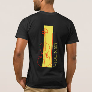 Violin minimalist black + yellow Modern Violinist T-Shirt