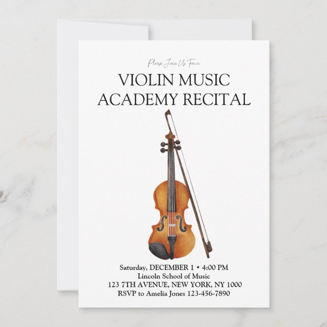 Violin Music Academy Special Recital Invitation (Front)