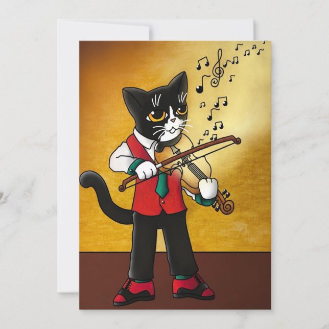 Violin Music Cat Card (Front)