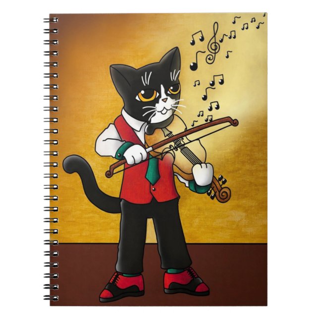 Violin Music Cat Notebook (Front)