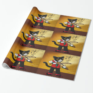 Violin Music Cat Wrapping Paper