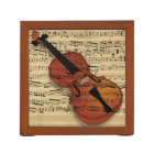 Violin Music Collage Desk Organiser