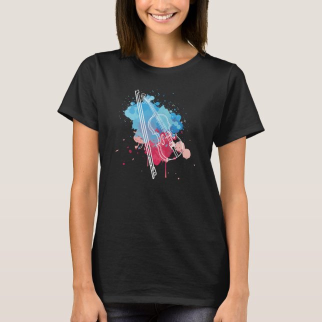 Violin Music Drawing Design for Violinists T-Shirt (Front)