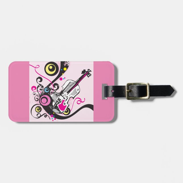 Violin Music Luggage Tag (Front Horizontal)