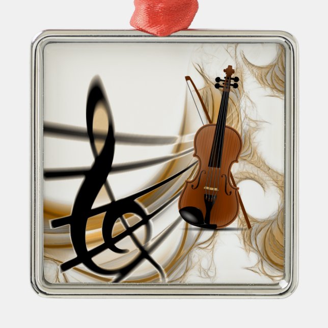 Violin Music Metal Tree Decoration (Front)