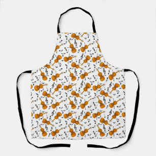 Violin Music Note Pattern Apron