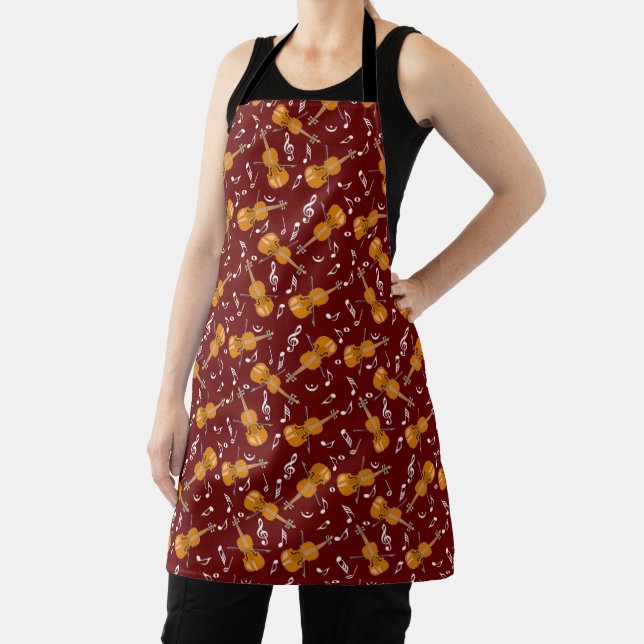 Violin Music Note Pattern Apron (Insitu)