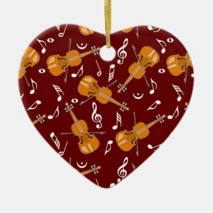 Violin Music Note Pattern Ceramic Tree Decoration