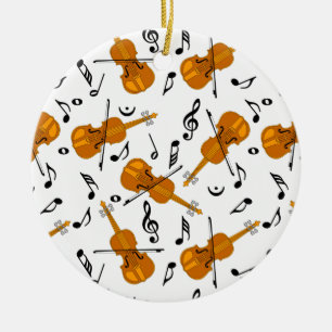 Violin Music Note Pattern Ceramic Tree Decoration