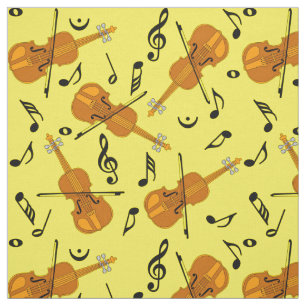 Violin Music Note Pattern Fabric
