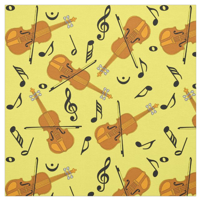 Violin Music Note Pattern  Fabric (Swatch)