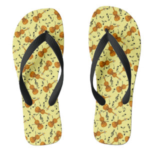 Violin Music Note Pattern Flip Flops