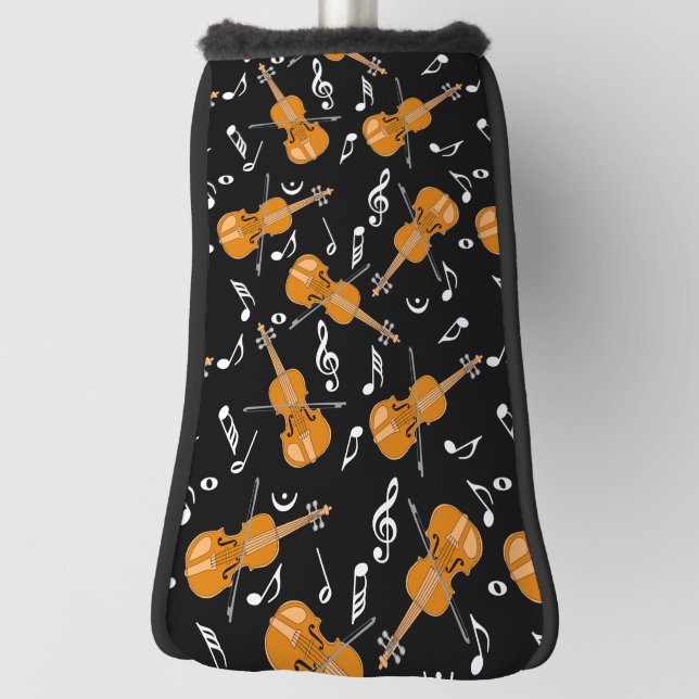 Violin Music Note Pattern Golf Head Cover (Rotate 90)
