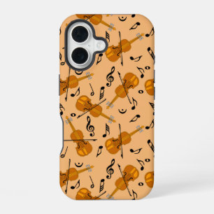 Violin Music Note Pattern iPhone 16 Case