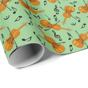 Violin Music Note Pattern Wrapping Paper