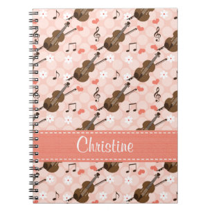 Violin Music Note Spiral Notebook Journal
