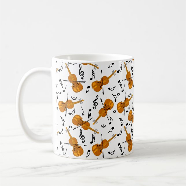 Violin Music Notes Coffee Mug (Left)