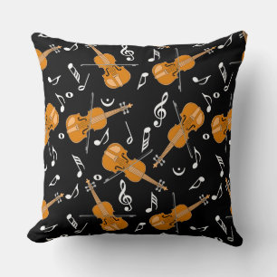 Violin Music Notes Cushion