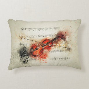 Violin & Music Notes  Decorative Cushion