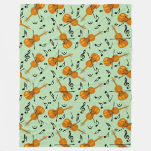 Violin Music Notes Fleece Blanket