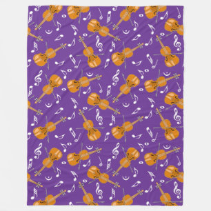 Violin Music Notes Fleece Blanket