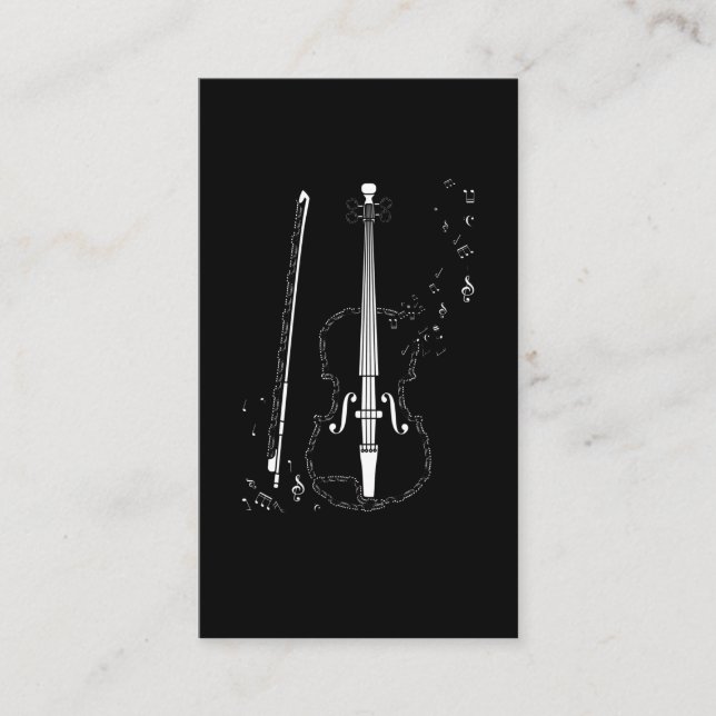 Violin Music Notes Instrument Musician Violinist Business Card (Front)