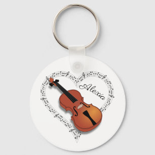 Violin Music Notes Key Ring