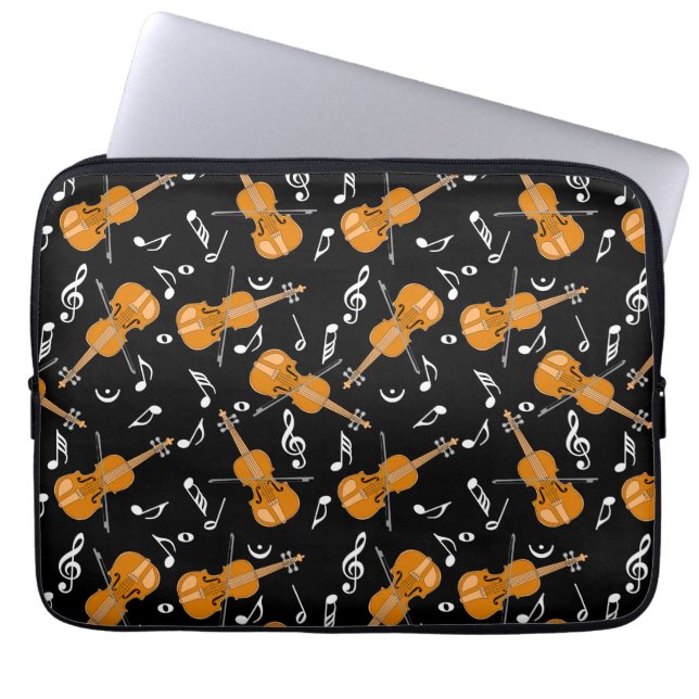 Violin Music Notes Laptop Sleeve (Front)