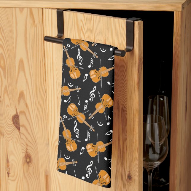 Violin Music Notes Tea Towel (Thirds Fold)