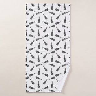 Violin Music Pattern CUSTOM BACKGROUND COLOR Bath Towel