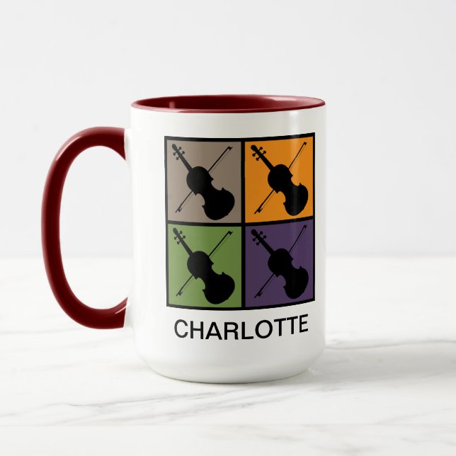 Violin Music Personalised Mug (Left)