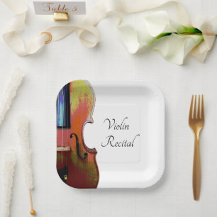 Violin Music Recital Elegant Paper Plate