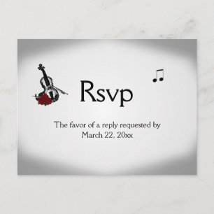 Violin Music RSVP Dinner Choices Invitation Postcard