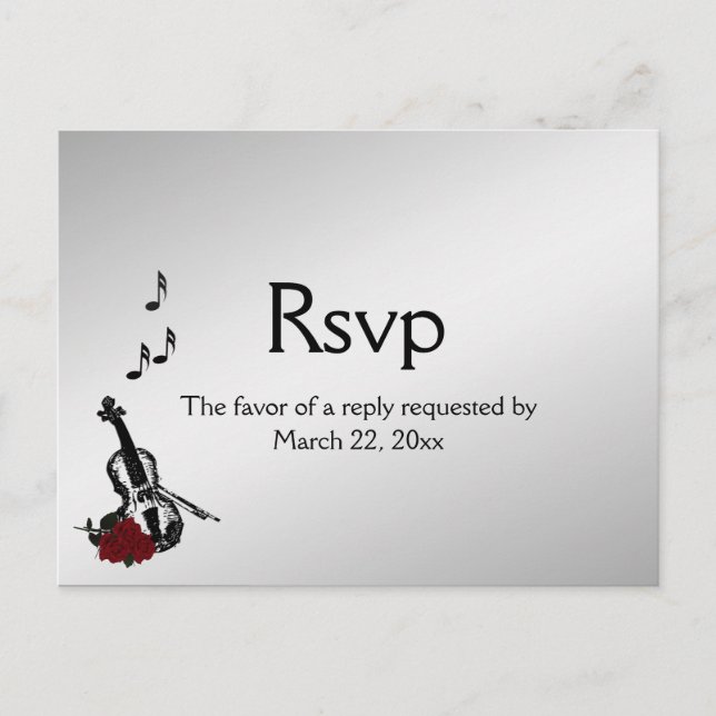 Violin Music RSVP with Entree Choice Postcard (Front)