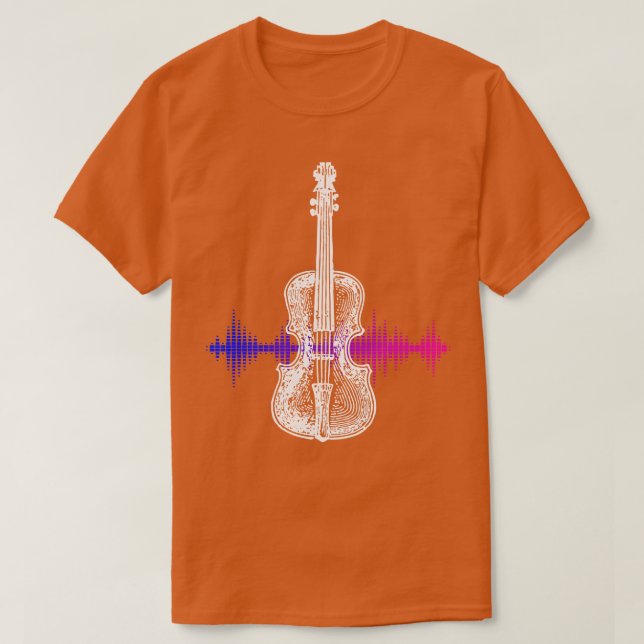 Violin Music Sound Wave T-Shirt (Design Front)