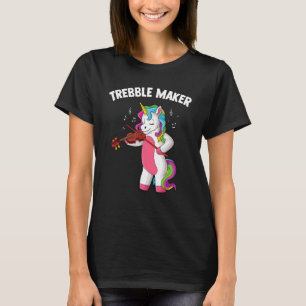 Violin music unicorn fiddle string Trebble Maker T-Shirt