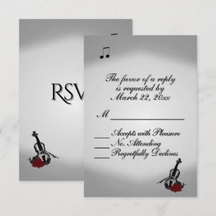 Violin Music Wedding RSVP Card