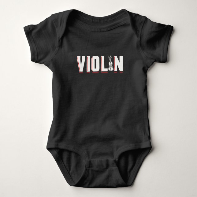 Violin Musical Instrument Baby Bodysuit (Front)