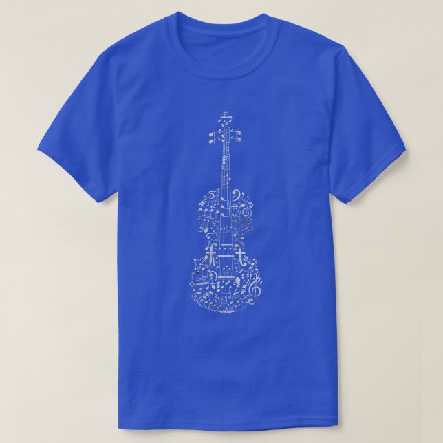 Violin Musical Notes Cool Musicians Classical Musi T-Shirt (Design Front)