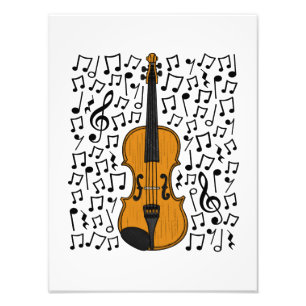 Violin Musical Notes Violinist Music Teacher Photo Print