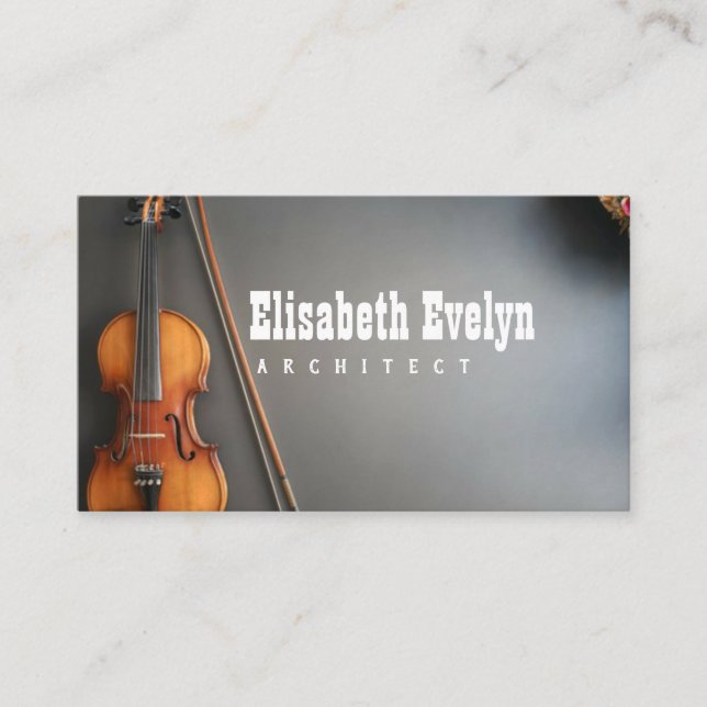 violin musical on blue background with copy space business card (Front)