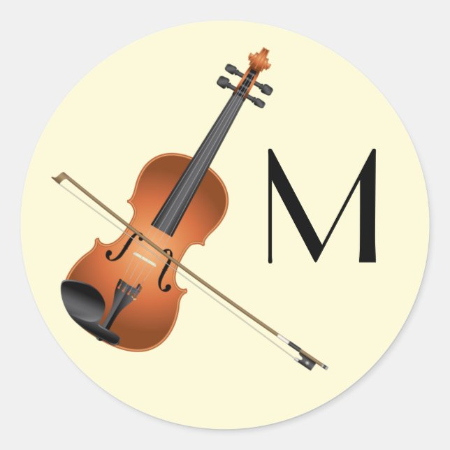 Violin Musician Teacher String Orchestra Classic Round Sticker (Front)